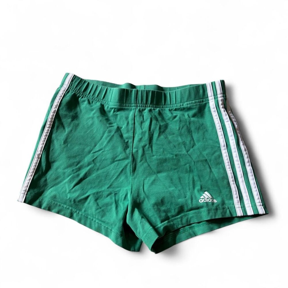 Adidas Women's Green and White Shorts